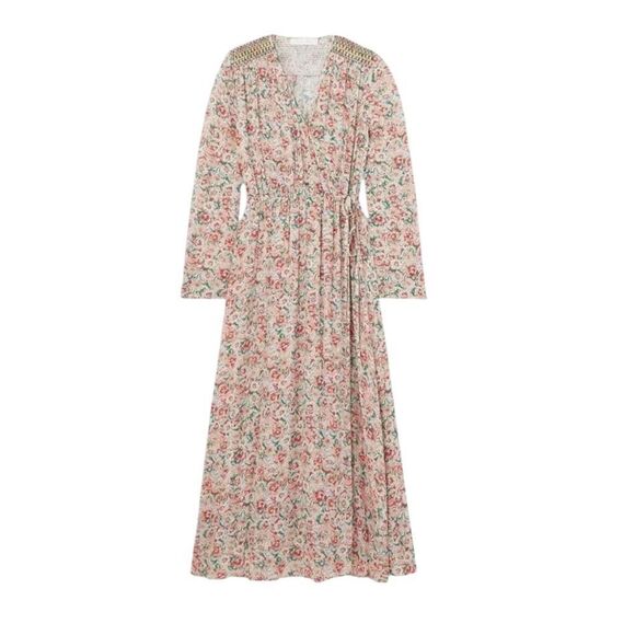 See by Chloe Floral Print Wrap-effect Smocked Maxi Dress| Size 6 - Picture 1 of 12
